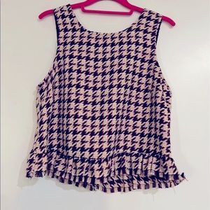 BCBGeneration peplum tank top with Grey and pink tweed